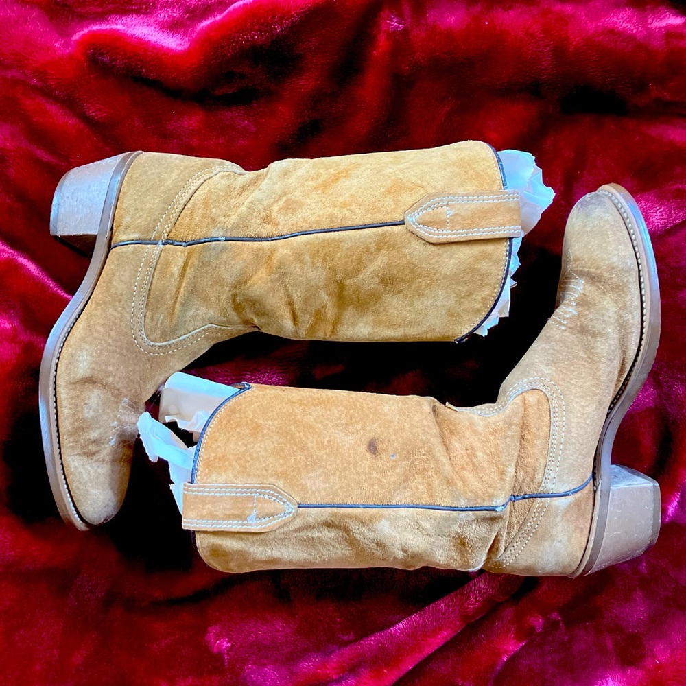 Vintage suede cowboy boots